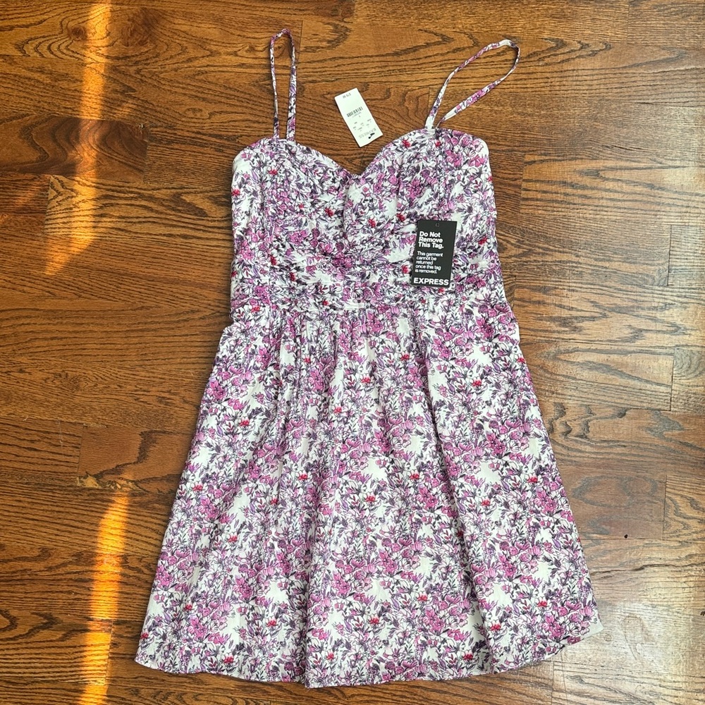 NWT Express Pink & White Floral Dress